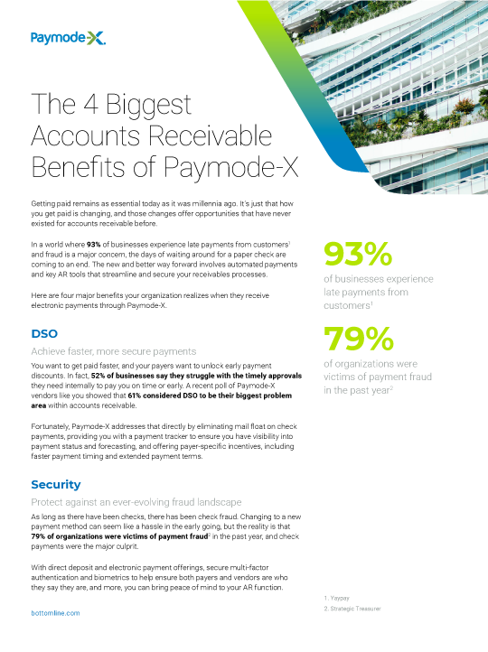 The 4 Biggest Accounts Receivable Benefits of Paymode-X