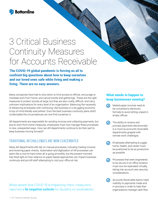 3 Critical Business Continuity Measures for Accounts Receivable